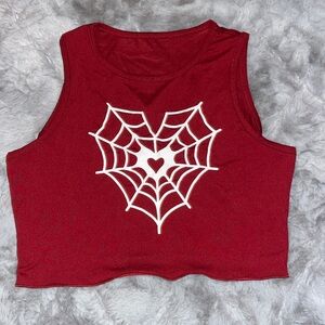 This is a webbed heart crop top, never worn, size small, crop top.